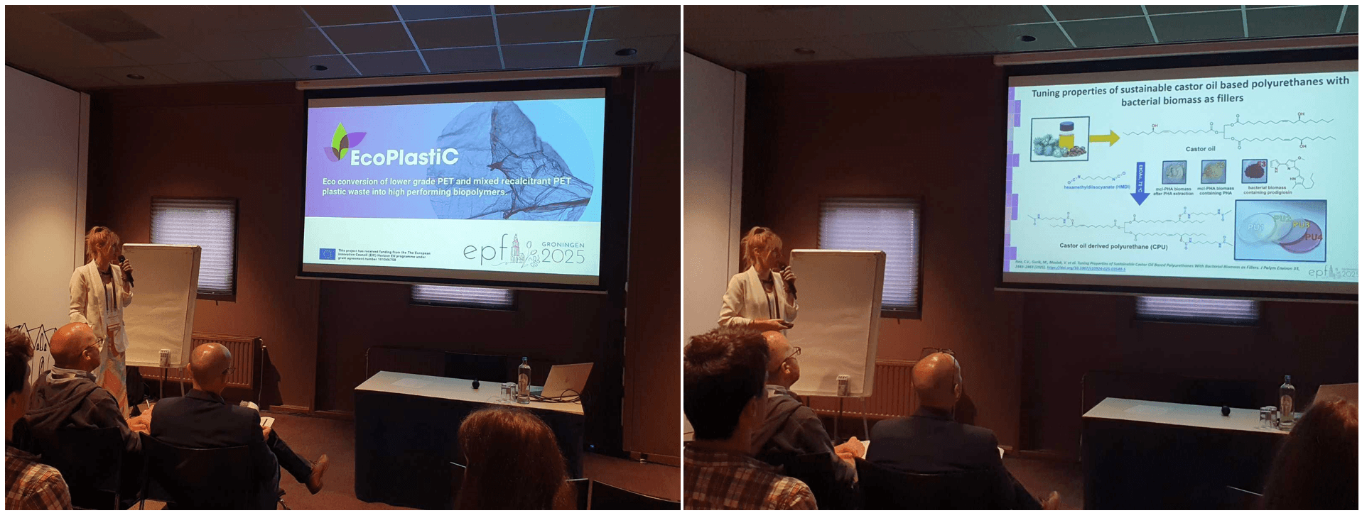 Dr Marijana Ponjavic (IMGGE representative) during her presentation “Merging polyurethanes and polyhydroxyalkanoates into high-performance biopolymers”