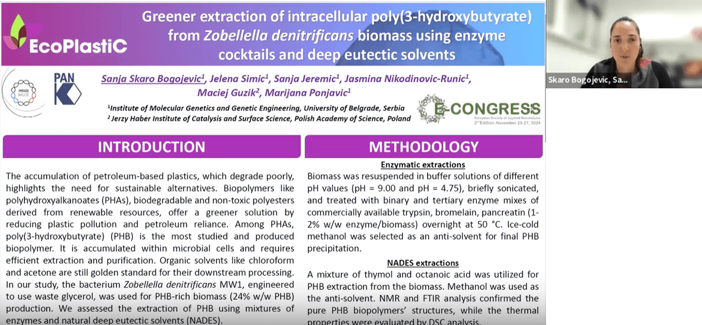 Photo of the presenting author Dr Sanja Skaro Bogojevic during her poster presentation
