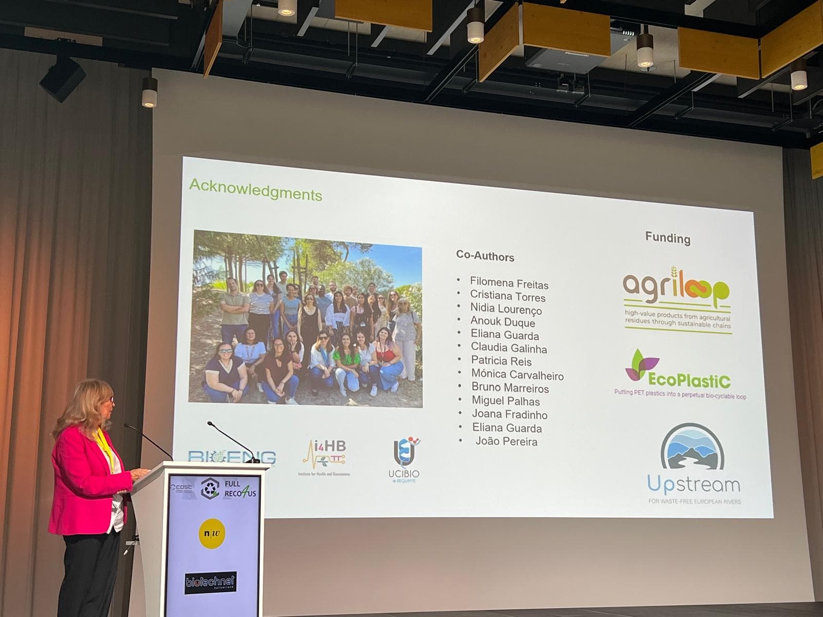 Prof. Maria A. M. Reis (NOVA) during her Plenary Lecture “Unlocking the Potential of Waste for Sustainable Biopolymer Manufacturing”