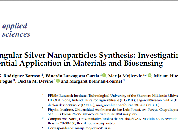 Cover Image for Triangular Silver Nanoparticles Synthesis: Investigating Potential Application in Materials and Biosensing